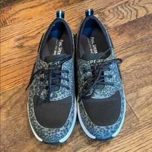 Sperry Black Leopard Print tennis shoes
